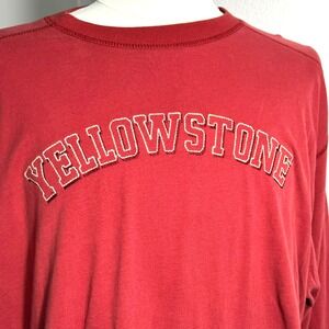 OPI NWT XXL Rust Red Yellowstone Embroidered National Park Long Sleeve Tee Shirt